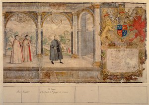 Imaginäre Prozession der Ritter des Hosenbandordens in Windsor, graviert von Marcus Gheeraerts dem Älteren, 1576